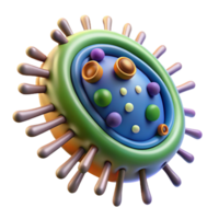 notable surreal A stylized bacteria cell with internal structures with Transparent Background genuine png