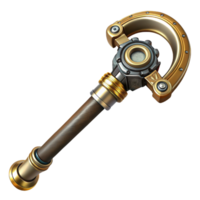 iconic elegant Steampunk cane with a hidden blade and ornate handle with Transparent Background professional png