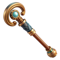harmonious exquisite Steampunk cane with a hidden blade and ornate handle with Transparent Background detailed png