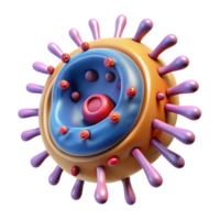 impressive memorable A stylized bacteria cell with internal structures with Transparent Background png