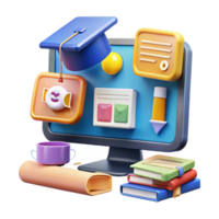 energetic pristine Educational technology software, online learning platform, with Transparent Background high quality png
