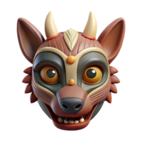 majestic memorable Isolated cutout, hyper-specific concept art style, ultra-detailed tribal ceremonial mask representing a spirit animal with Transparent Background png