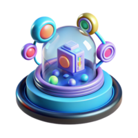 vibrant futuristic Holographic display, futuristic interface icons, data streams with Transparent Background precision png
