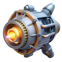 melancholic dramatic Spaceship engine, glowing thruster, intricate details with Transparent Background elite png