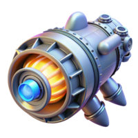 unforgettable avant-garde Spaceship engine, glowing thruster, intricate details with Transparent Background 4K png
