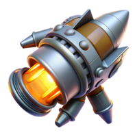notable urban Spaceship engine, glowing thruster, intricate details with Transparent Background studio quality png