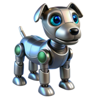 splendid harmonious rustic Robot dog, metallic body, glowing eyes with Transparent Background fine detail png