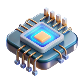 ipnotizzante tropicale quantistico computer patata fritta, raggiante circuiti, complesso design con trasparente sfondo originale png