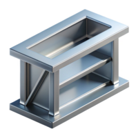 exceptional contemporary Professional render, hyper-specific, isolated cutout of a single, stainless steel structural beam with Transparent Background ultra HD png