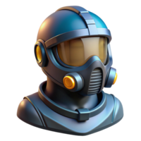 stunning standout Cyberpunk motorcycle helmet, visor, breathing apparatus with Transparent Background png