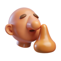 elegant playful abstract Concept art style, isolated cutout of a single human nose smelling a phantom fragrance with Transparent Background artisan png