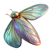 ethereal hypnotic Alien insect wing, iridescent scales, delicate veins with Transparent Background detailed png