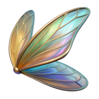 mesmerizing reflective modern Alien insect wing, iridescent scales, delicate veins with Transparent Background sharp png