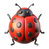 immaculate unforgettable Concept art style ultra-detailed isolated cutout of a single ladybug, red with black spots, with Transparent Background png