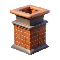 immaculate dreamy abstract Hyper-specific professional render of a single, Georgian style, brick chimney pot Isolated cutout with Transparent Background flawless png
