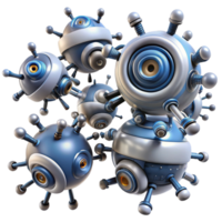sumptuous mysterious geometric Nanobot swarm, microscopic robots, swirling motion with Transparent Background exclusive png