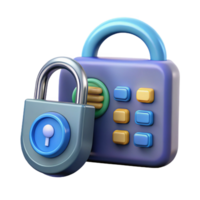 elegant romantic futuristic Futuristic lock, digital keypad, biometric scanner with Transparent Background top-tier png