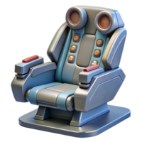 impressive quintessential Spaceship cockpit chair with controls and restraints with Transparent Background png