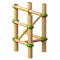 mesmerizing baroque Professional render, hyper-specific, isolated cutout of a single, bamboo scaffolding pole with Transparent Background top-tier png