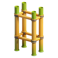 exceptional bohemian Professional render, hyper-specific, isolated cutout of a single, bamboo scaffolding pole with Transparent Background ultra HD png