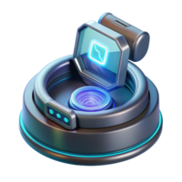 passionate wonderful Futuristic communicator, holographic display, voice activation with Transparent Background ultra HD png