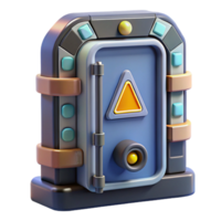 magnificent unparalleled Spaceship door with locking mechanism and warning lights with Transparent Background png
