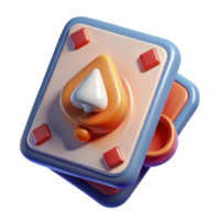 extraordinary geometric Ultra-detailed, professional render of a floating playing card with a portrait of a melting clock with Transparent Background artisan png