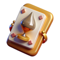 hypnotic remarkable Ultra-detailed, professional render of a floating playing card with a portrait of a melting clock with Transparent Background png