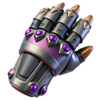 wonderful notable Cyberpunk gauntlet, armored plating, retractable claws with Transparent Background png