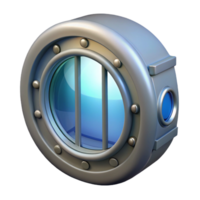 iconic geometric Spaceship window with reinforced glass and view port with Transparent Background 8K png