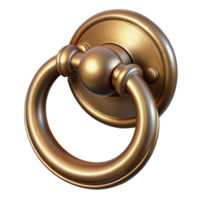 impressive remarkable Photorealistic, ultra-detailed, isolated cutout of a single, antique, brass door knocker with Transparent Background png