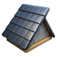 intense exquisite Ultra-detailed, photorealistic isolated cutout of a single, slate roof shingle with Transparent Background authentic png
