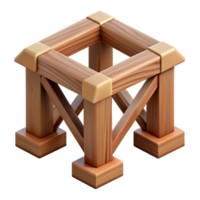 gorgeous sought-after Hyper-specific professional render of a single, Tudor style, oak timber frame joint Isolated cutout with Transparent Background png