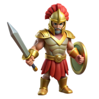 mesmerizing nostalgic elegant Ares, God of War, holding sword, with Transparent Background 8K png