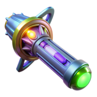 majestic unparalleled Alien weapon with glowing energy source and intricate design with Transparent Background png