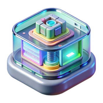 dramatic serene Ultra-detailed, photorealistic isolated cutout of a complex, multi-layered holographic data display interface with Transparent Background authentic png