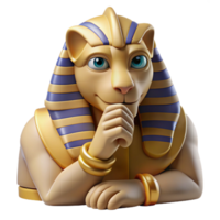 gorgeous nostalgic mid-century Sphinx, riddle-posing creature, with Transparent Background artisan png
