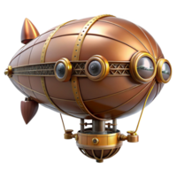 majestic joyful bohemian Steampunk dirigible miniature model with intricate details with Transparent Background original png