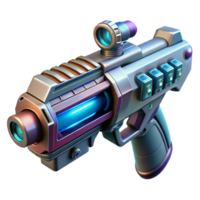 iconic rustic Concept art style, isolated cutout of a powerful, futuristic plasma rifle with intricate mechanisms with Transparent Background ultra HD png