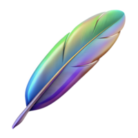 melancholic majestic Hyper-specific, concept art style, isolated cutout of a single, delicate hummingbird feather exhibiting iridescent colours with Transparent Background 4K png