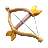 reflective fascinating Bow and Arrow of Artemis, Goddess of the Hunt, with Transparent Background studio quality png