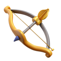 striking quintessential Bow and Arrow of Artemis, Goddess of the Hunt, with Transparent Background png