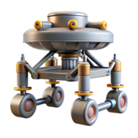 captivating melancholic vintage Spaceship landing gear with hydraulics and locking mechanism with Transparent Background flawless png