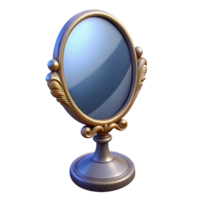 impressive nordic Hyper-specific, photorealistic isolated cutout of a single antique mirror reflecting a distorted reality with Transparent Background crisp png