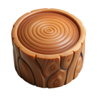 immaculate traditional Photorealistic, ultra-detailed, professional render of a single, cross-section of a tree trunk showcasing growth rings Isolated cutout with Transparent Background artisan png