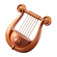 magnificent tropical Ultra-detailed photorealistic isolated cutout of a single, ancient Greek lyre, strings intact with Transparent Background high resolution png