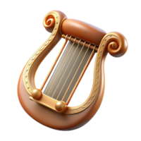 exceptional victorian Ultra-detailed photorealistic isolated cutout of a single, ancient Greek lyre, strings intact with Transparent Background professional png