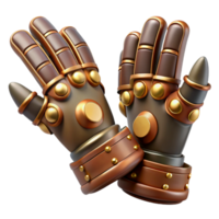 calm spectacular Steampunk gloves with articulated finger joints and copper plating with Transparent Background fine detail png