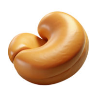 majestic exceptional Isolated cutout, hyper-specific, photorealistic rendering of a single, raw cashew nut still in its shell with Transparent Background png