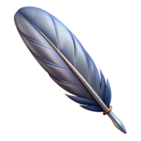 gorgeous melancholic retro Ultra-detailed, professional render, concept art style of a single, feather quill with intricate barbs Isolated cutout with Transparent Background luxury png